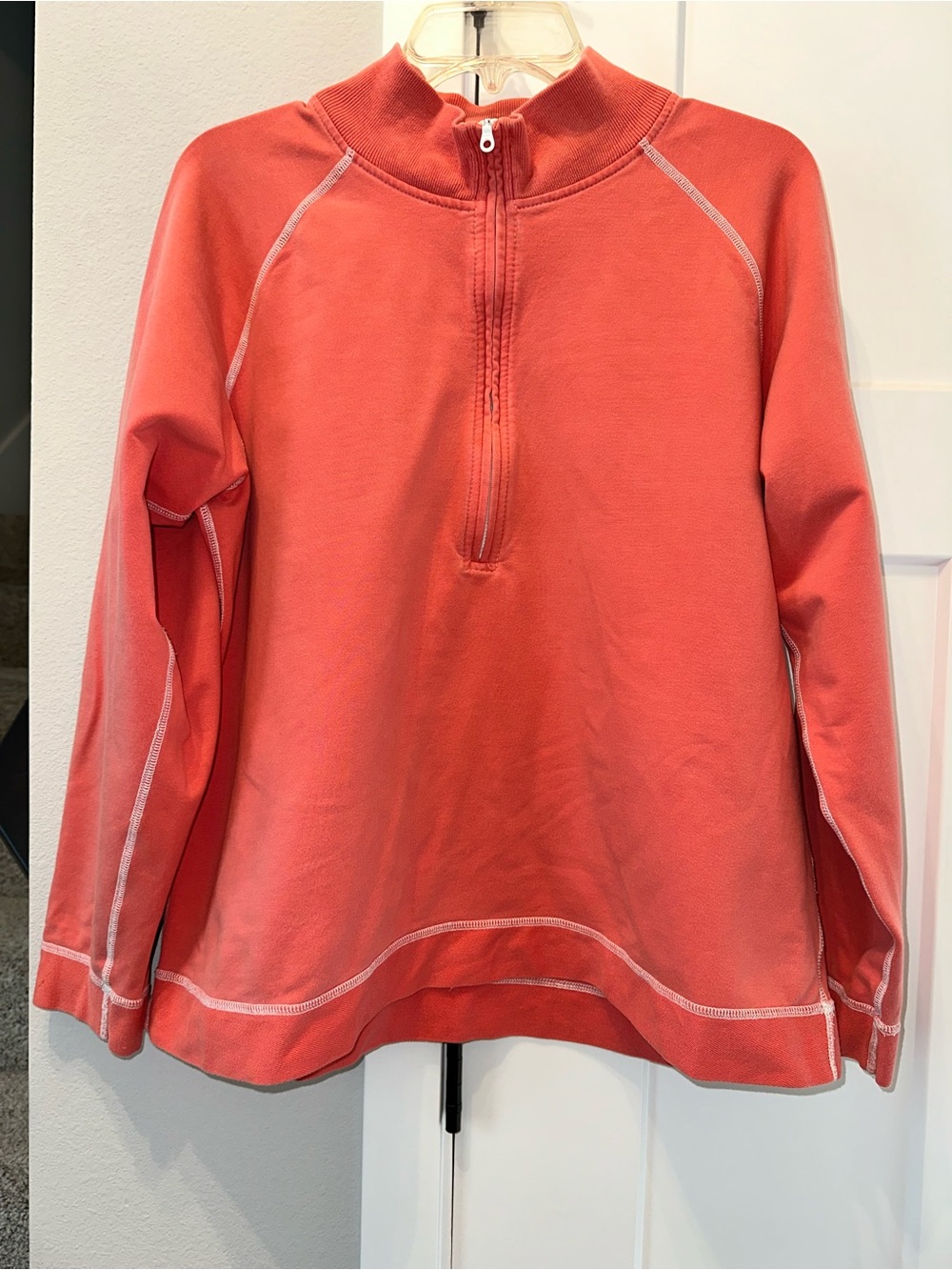 Eddie Bauer Coral Half-Zip Sweatshirt Casual Pullover size XL